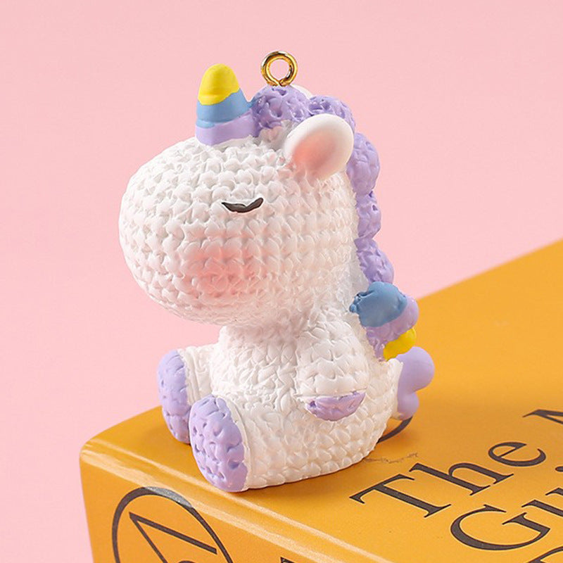 Wholesale Resin Fantasy Unicorn Doll Keychain Accessories
